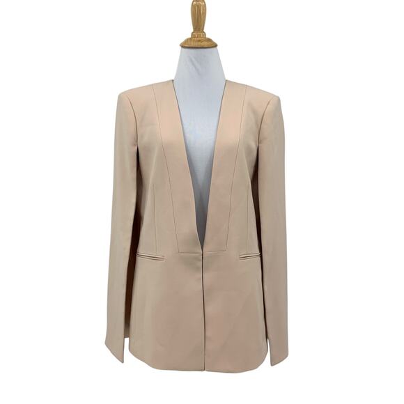 BCBGMaxazria Blazer Women M Medium Pink Cape Padded Shoulder Slit Pockets Jacket - Picture 1 of 16
